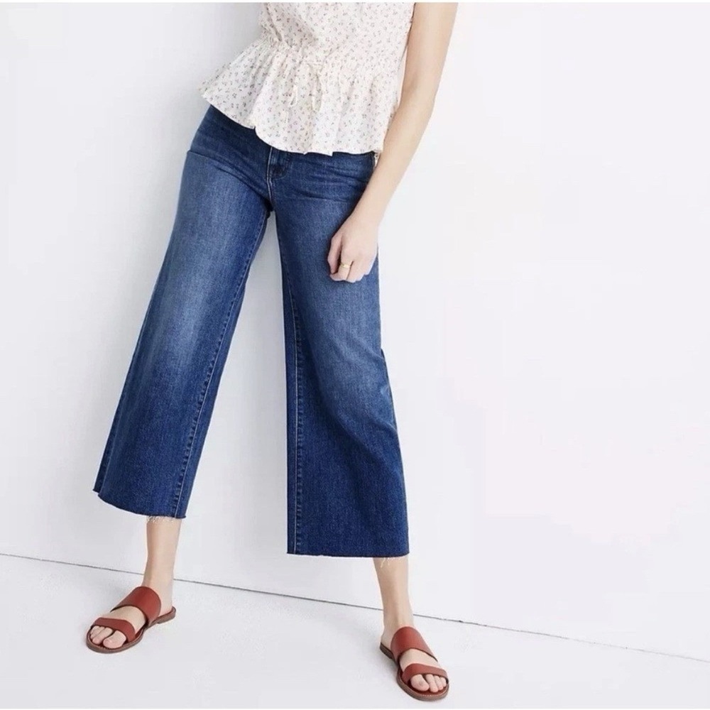 Madewell Wide-Leg Crop Jeans‎ in Bainbridge Wash - Size 26 - G7204